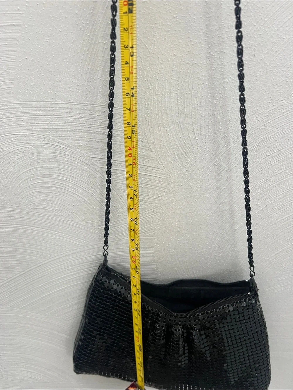 Vintage Black Metal Mesh Chain Strap Evening Bag